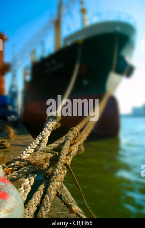 cargo ship in the Dock yards in Antwerp, Belgium, Flanders, Antwerp Stock Photo