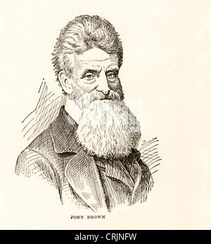 Vintage engraving of John Brown, 1800-1859, American revolutionary abolitionist. Stock Photo