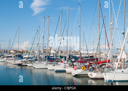 sailboats in the harbour of Saintes-Maries de la Mer, France, Provence, Camargue Stock Photo