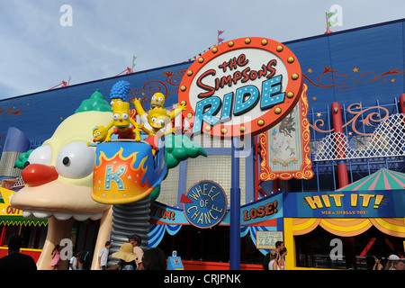ORLANDO, FLORIDA - JUNE 04, 2012: Universal Studios the Simpsons Ride entrance Stock Photo