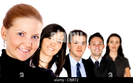 group of diverse business people smiling Stock Photo