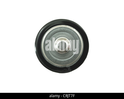 Batteries shot from above isolated against a white background Stock Photo