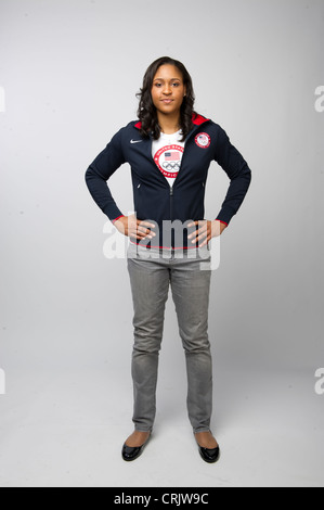 Basketball player Maya Moore poses at the Team USA Media Summit in Dallas, Texas in advance of the 2012 London Olympics. Stock Photo