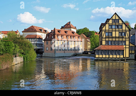 Little Venice, River Regnitz, Germany, Bavaria, Bamberg Stock Photo