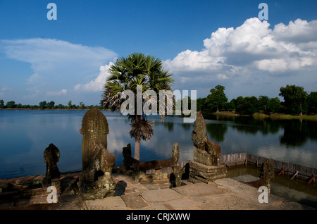 Srah Srang Lake / Reservoir (Pool of Ablutions), Temples of Angkor, Siem Reap Province, Cambodia. July, 2011. credit: Kraig Lieb Stock Photo