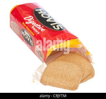 Packet of Hovis Digestive biscuits with added wheatgerm Stock Photo