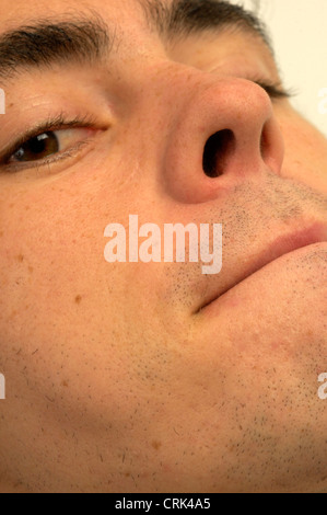 Close up of the face of a young man. Stock Photo