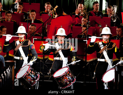 Corp of Drums of the Royal Marines Band Service Stock Photo