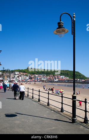 South Sands and Castle Hill from the Promenade Scarborough North Yorkshire England Stock Photo