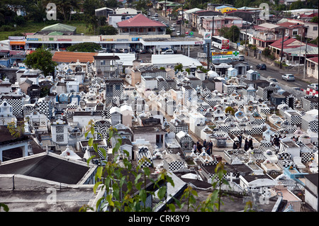 Caribbean cemetery cimetiere French Guadeloupe Morne a l'eau Stock Photo