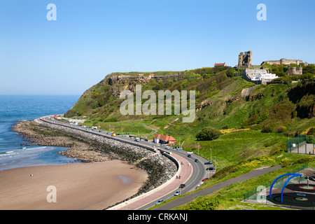 Marine Drive and Castle Hill Scarborough North Yorkshire England Stock Photo