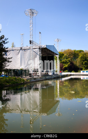 Open Air Theatre Stage in Northstead Manor Gardens Scarborough North Yorkshire England Stock Photo