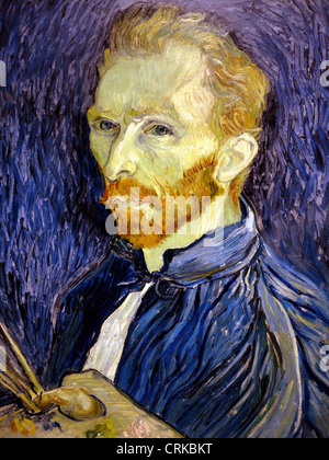 Vincent Van Gogh Self-portrait with palette and brush 1889 Stock Photo