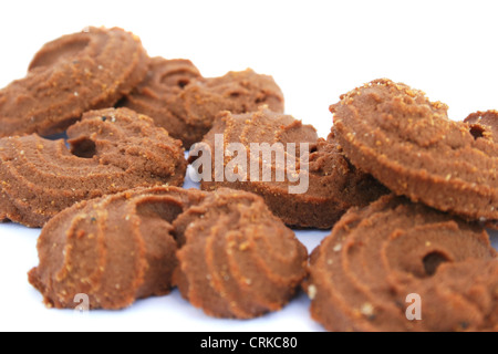 Brown Cookies isolated on white background Stock Photo - Alamy