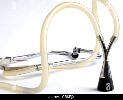 Stethoscope is an acoustic medical device for listening to internal sounds in a human or animal body. Stock Photo