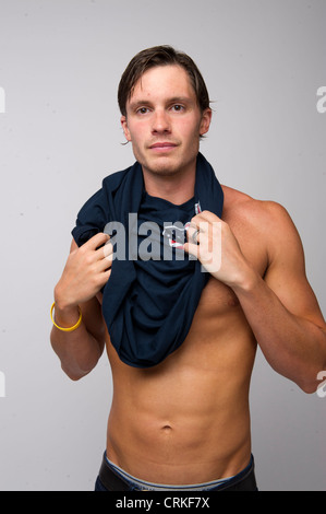 Swimmer Eric Shanteau at the Team USA Media Summit in Dallas, TX in advance of the 2012 London Olympics. Stock Photo