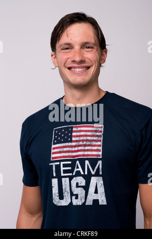 Swimmer Eric Shanteau at the Team USA Media Summit in Dallas, TX in advance of the 2012 London Olympics. Stock Photo