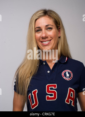 Olympic volleyball player April Ross at the Team USA Media Summit in Dallas, TX in advance of the 2012 London Olympics. Stock Photo