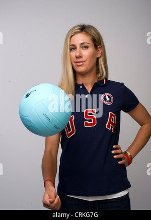 Olympic volleyball player April Ross at the Team USA Media Summit in Dallas, TX in advance of the 2012 London Olympics. Stock Photo