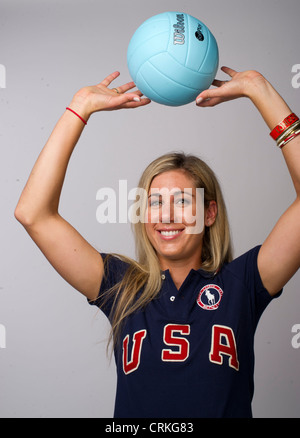 Olympic volleyball player April Ross at the Team USA Media Summit in Dallas, TX in advance of the 2012 London Olympics. Stock Photo