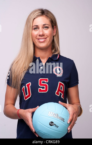 Olympic volleyball player April Ross at the Team USA Media Summit in Dallas, TX in advance of the 2012 London Olympics. Stock Photo