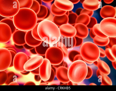 Blood cells - Scanning Electron Microscopy stylized illustration Stock Photo