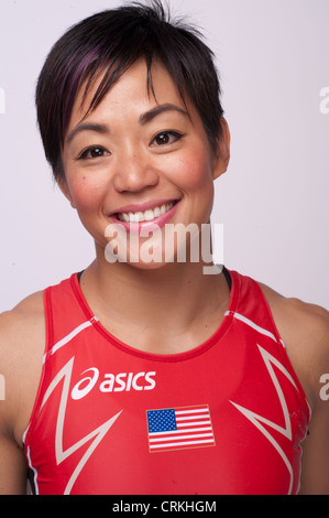 Wrestler Clarissa Chun at the Team USA Media Summit in Dallas, TX in advance of the 2012 London Olympics. Stock Photo