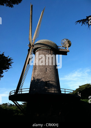 Dutch Windmill in Golden Gate Park. Stock Photo