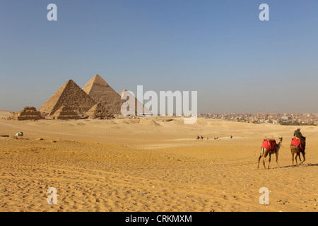 Pyramid complex at Giza, Egypt Stock Photo
