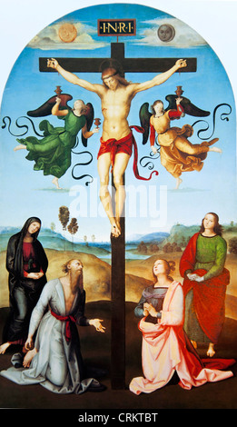 The Crucified Christ with the Virgin Mary Saints and Angels (The Mond Crucifixion)  -Raphael Stock Photo