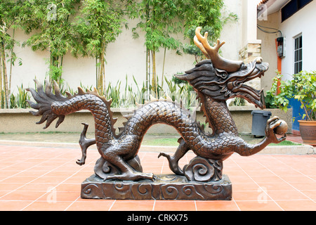 Bronze Chinese Dragon Statue in Malacca Malaysia Public Park Stock Photo