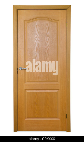 Interior apartment wooden door isolated on white Stock Photo