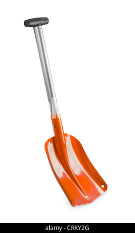 Orange aluminum alloy shovel isolated on white Stock Photo
