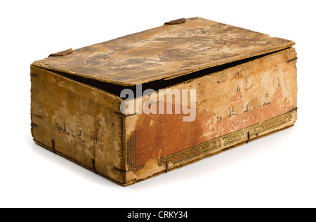 Old wooden box isolated on white Stock Photo