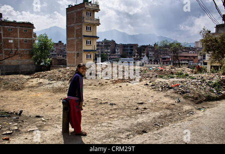 Streets Katmandu everyday life children young people history contrast Pictured Asia Nepal Katmandu March 31 2011 CTK Stock Photo