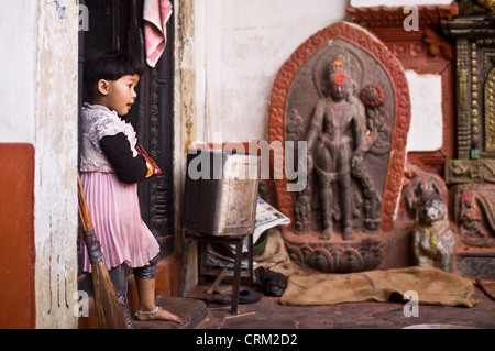 Streets Katmandu everyday life children young people history contrast Pictured Asia Nepal Katmandu March 30 2011 CTK Stock Photo