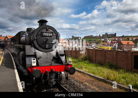 BR Standard Class 4MT No 75029 Steam Engine at Whitby, North York Moors Railway Stock Photo