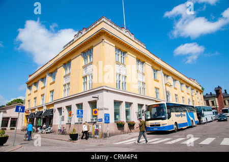 Street scene in old Porvoo Uusimaa province Finland northern Europe Stock Photo