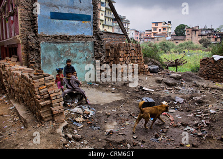 Streets Katmandu everyday life children young people history contrast Pictured Asia Nepal Katmandu March 28 2011 CTK Stock Photo