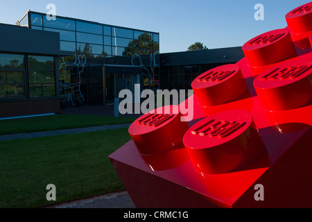 Giant block of red Lego outside of the Corporate Headquarters of Lego, Billund, Denmark Stock Photo