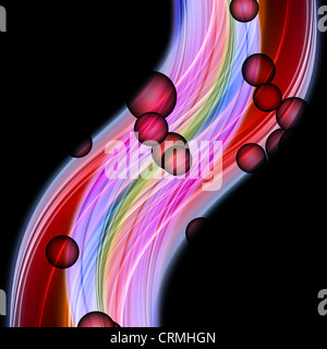 Abstract elegant wave design with bubbles and space for your text Stock Photo