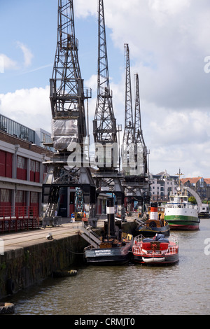 Cranes outside the M-shed Museum on Bristol's Harbourside Stock Photo