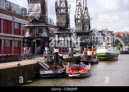 Cranes outside the M-shed Museum on Bristol's Harbourside Stock Photo