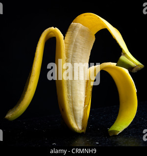 Peeled banana Stock Photo