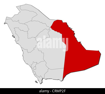 Eastern Region Saudi Arabia Map grey Stock Photo - Alamy