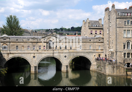 Pulteney Bridge crossing the River Avon in Bath, England Stock Photo