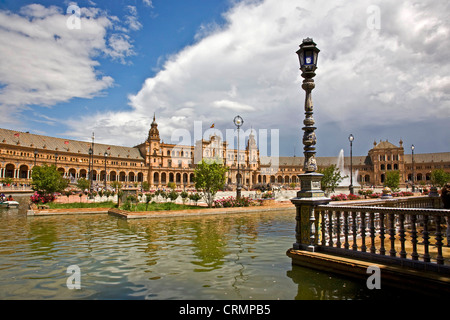 Europe Spain Andalusia Seville Plaza de Espana Stock Photo