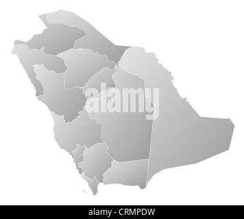 Political map of Saudi Arabia with the several provinces. Stock Photo