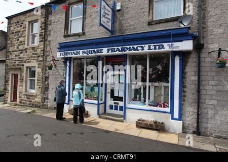 A Local  Pharmacy in the Derbyshire Peak District Village of Tideswell Stock Photo