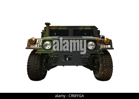 Cut Out. High Mobility Multipurpose Wheeled Vehicle (HMMWV or Humvee). A US Military 4WD vehicle created by AM General. Stock Photo